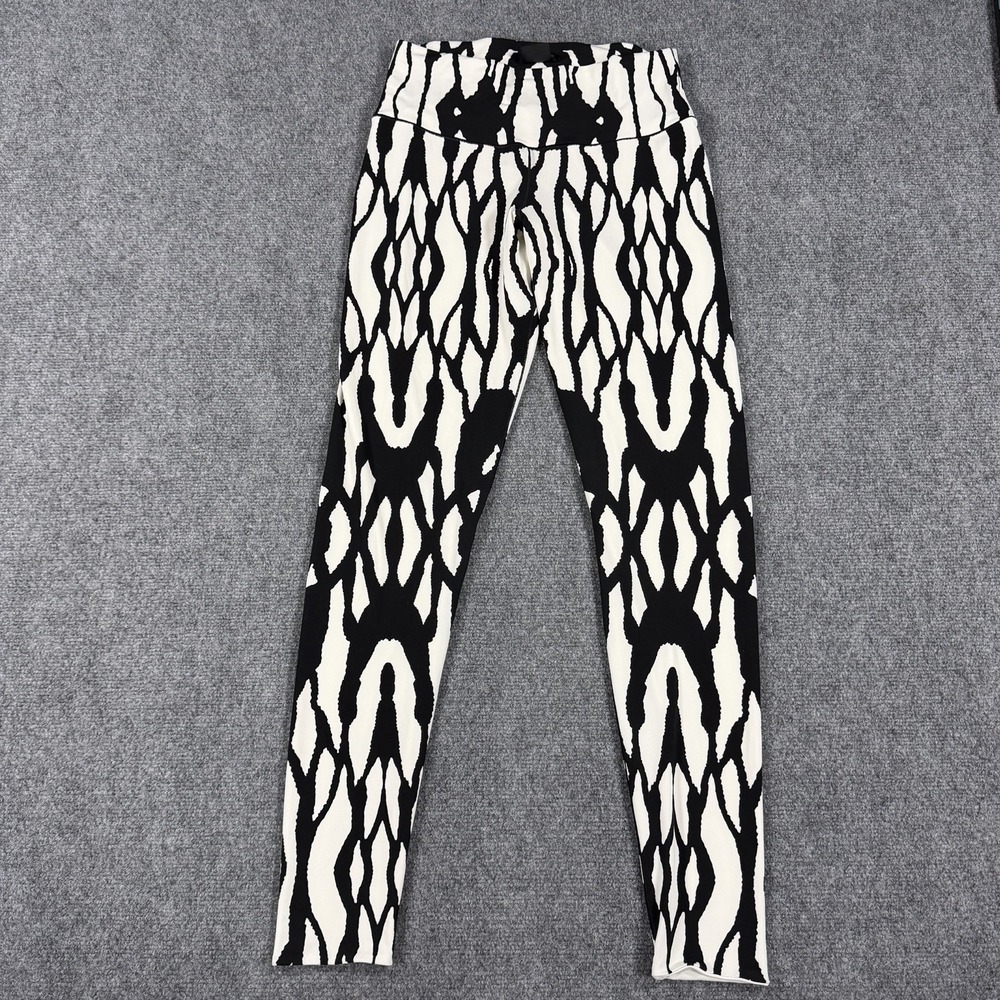 Eva Varro Pants Leggings Womens Large Black White Abstract Art Stretch USA - Picture 1 of 6